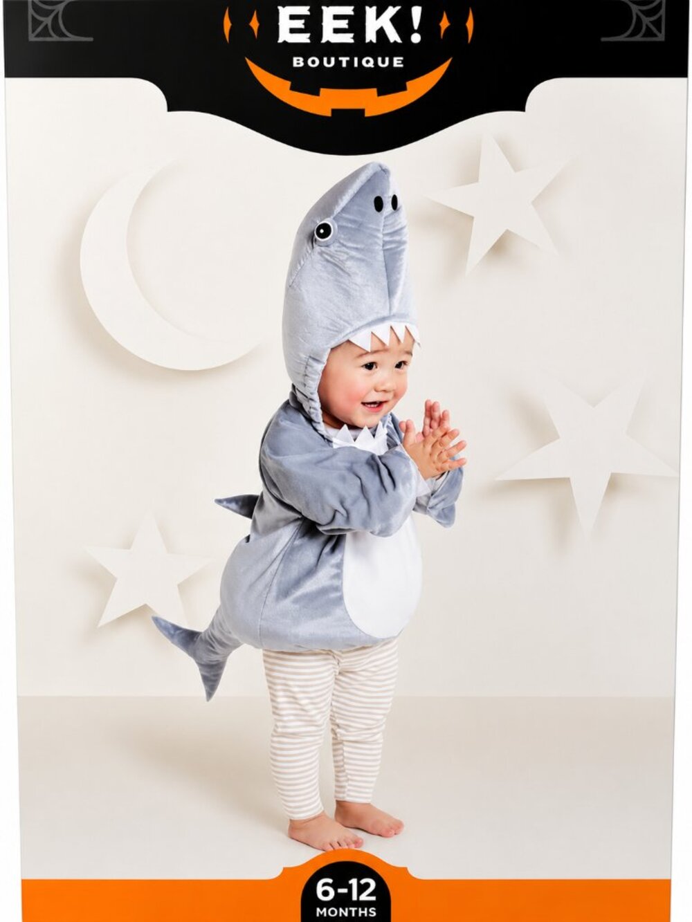 NWT Hyde & EEK! Boutique Baby Shark Halloween Costume Gray Plush Infant 6–12 Mon